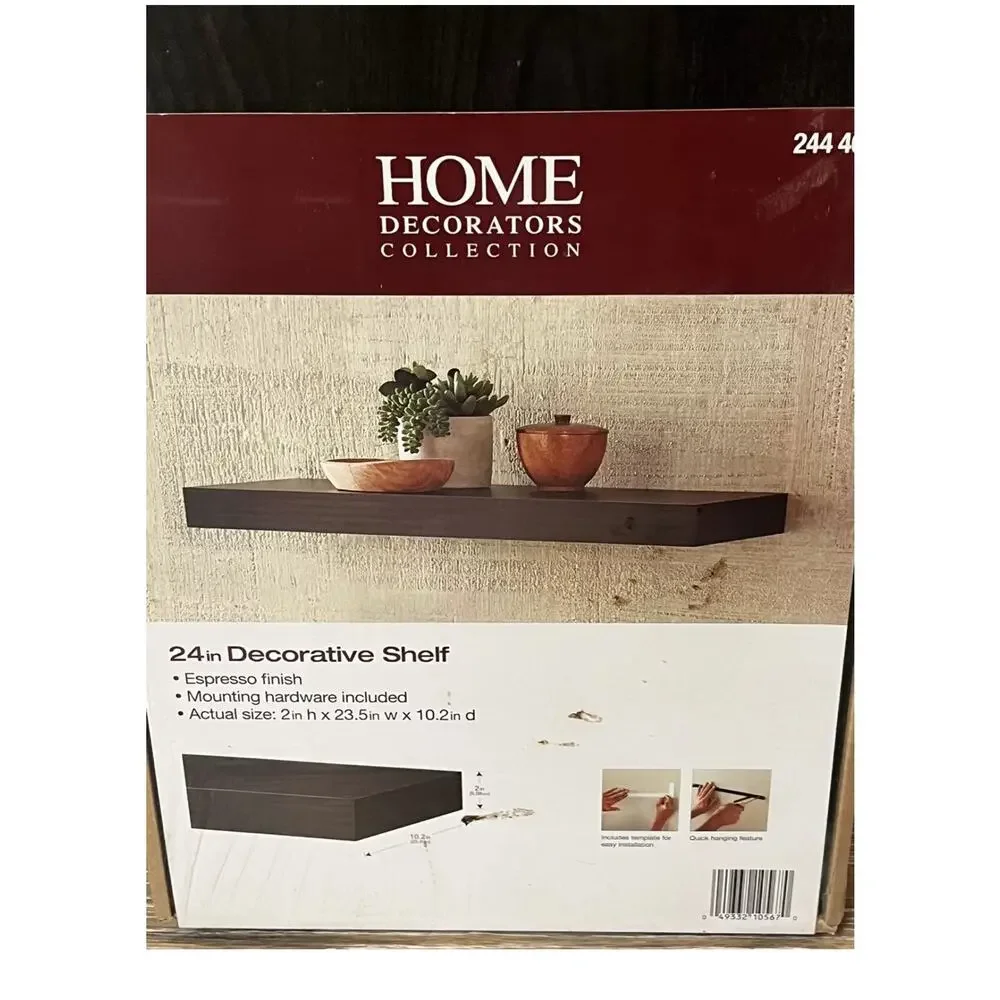 Decorative Floating Shelf, Home Decorations Collection 24 inch Espresso New